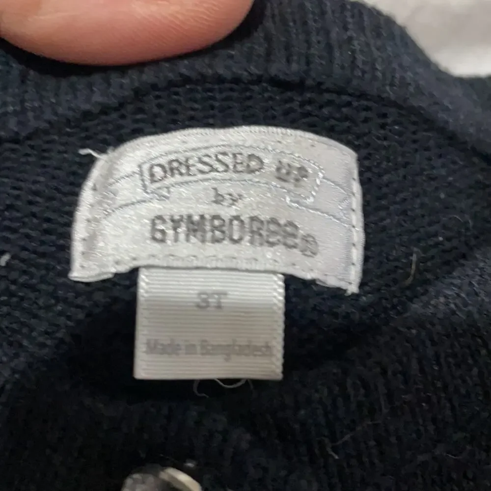Gymboree 3t bling button black open cardigan like new puffed sleeves cotton soft